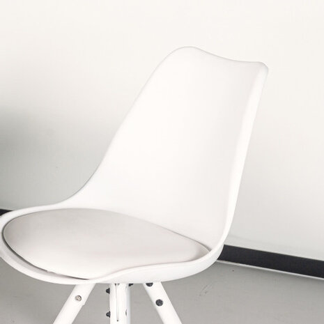 Lizzely Garden & Living Chaise de salle à manger Liv blanc avec rembourrage à l’assise