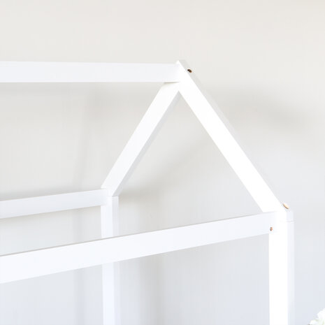 Lizzely Garden & Living Lit cabane montessori pour enfant 146x78cm Puckie blanc avec les lattes