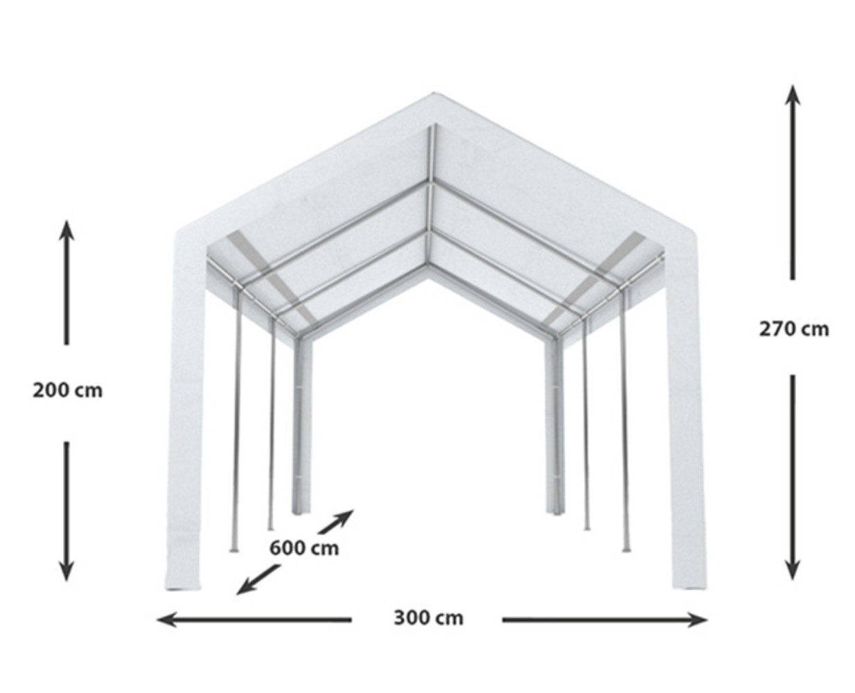 Tente de réception 3x6m semi professionnelle 180 gr/m² PE blanc tonnelle de jardin Tente de réception 3x6m semi professionnelle 180 gr/m² PE blanc tonnelle de jardin