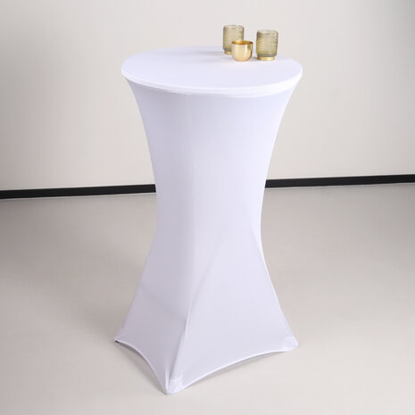 Lizzely Garden & Living Housse pour table haute mange debout 60cm blanc