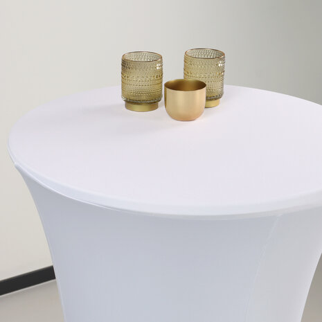 Lizzely Garden & Living Housse pour table haute mange debout 60cm blanc