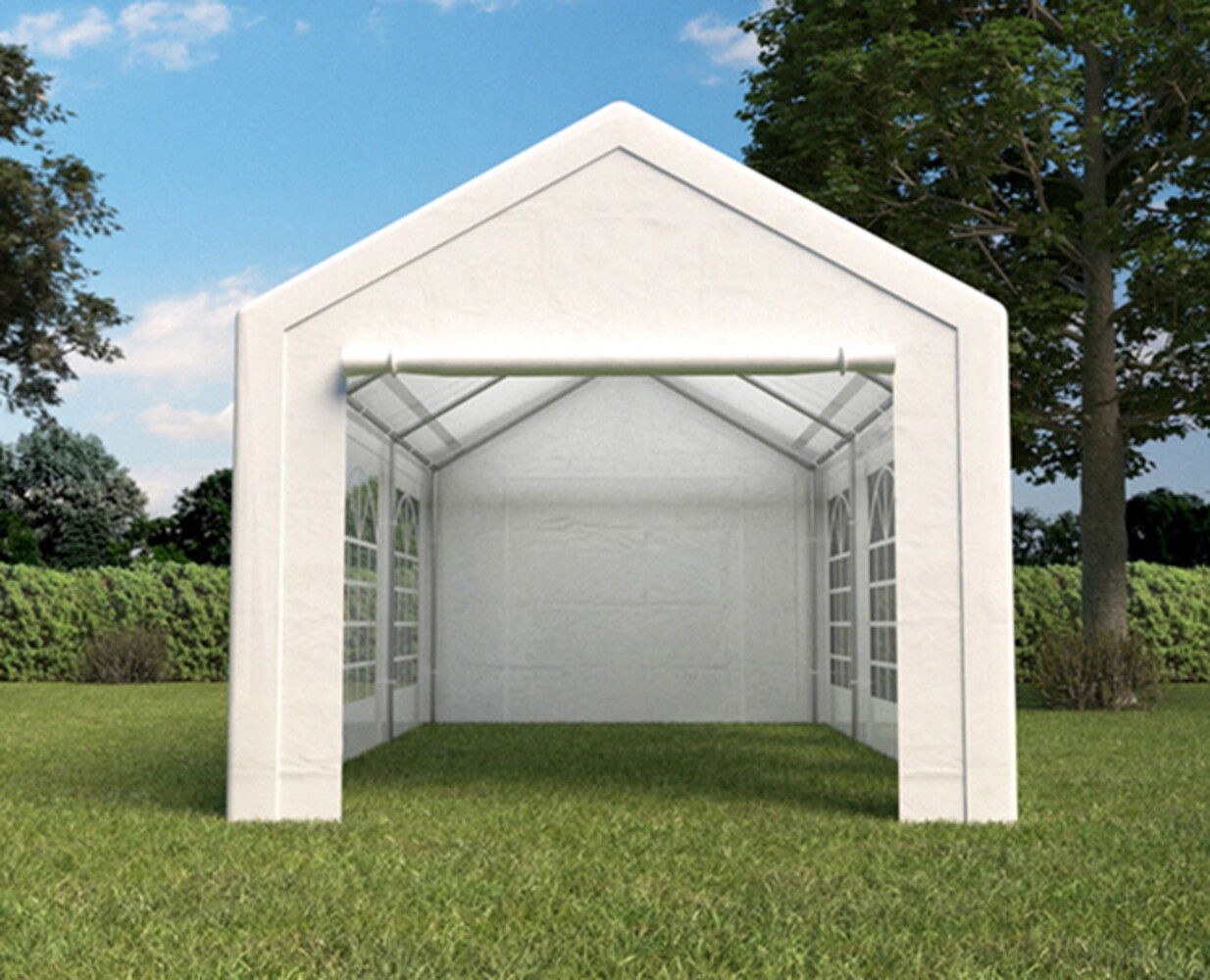 Tente de réception 3x6m premium 240g/m² PE poteaux acier galvanisés tonnelle de jardin