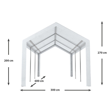 Lizzely Garden & Living Tente de réception 3x6m premium 240g/m² PE poteaux acier galvanisés tonnelle de jardin