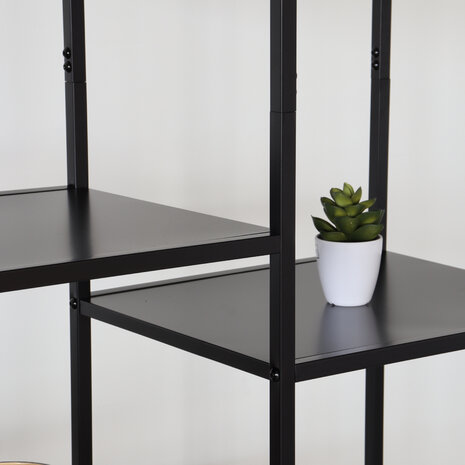 Lizzely Garden & Living Etagère de rangement et à livres, bibliothèque murale industriel Gina acier noir 90x185cm