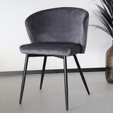 Lizzely Garden & Living Chaise de salle à manger Felix gris velours