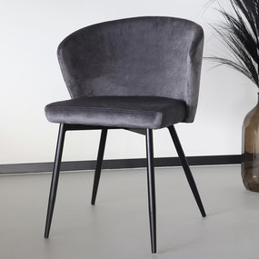 Lizzely Garden & Living Chaise de salle à manger Felix gris velours