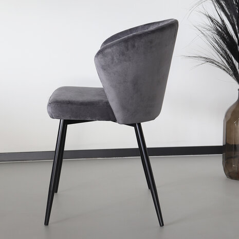 Lizzely Garden & Living Chaise de salle à manger Felix gris velours Lizzely Garden & Living Chaise de salle à manger Felix gris velours