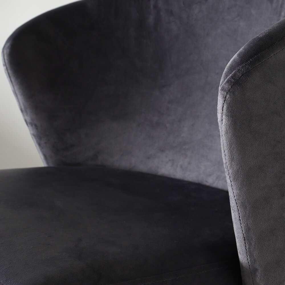 Chaise de salle à manger Felix gris velours Chaise de salle à manger Felix gris velours