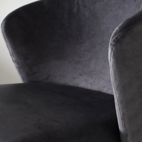 Lizzely Garden & Living Chaise de salle à manger Felix gris velours Lizzely Garden & Living Chaise de salle à manger Felix gris velours