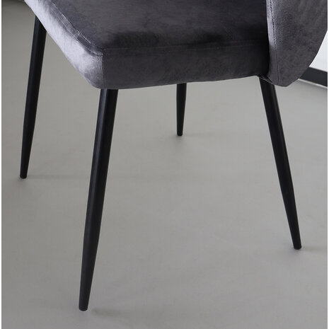 Lizzely Garden & Living Chaise de salle à manger Felix gris velours Lizzely Garden & Living Chaise de salle à manger Felix gris velours