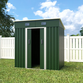 Lizzely Garden & Living Abri de jardin en métal (4,3 m3) PETIT vert HxLxl: 181x195x121cm