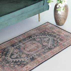 Lizzely Garden & Living Tapis vintage 70x140cm rouge bleu oriental avec motifs Lizzely Garden & Living Tapis vintage 70x140cm rouge bleu oriental avec motifs