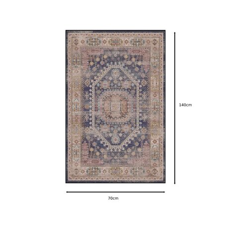 Lizzely Garden & Living Tapis vintage 70x140cm rouge bleu oriental avec motifs Lizzely Garden & Living Tapis vintage 70x140cm rouge bleu oriental avec motifs