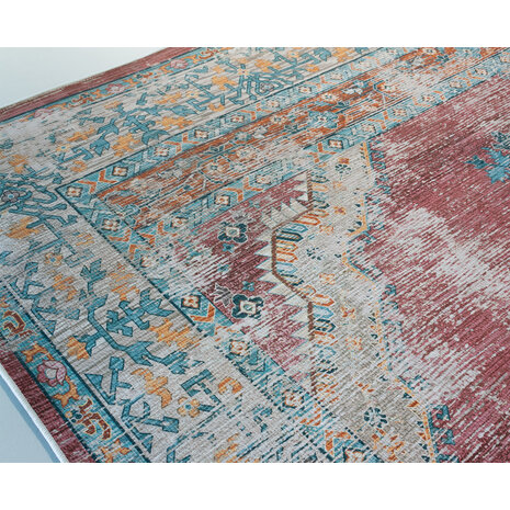 Lizzely Garden & Living Tapis vintage 70x140cm rouge oriental avec motifs Lizzely Garden & Living Tapis vintage 70x140cm rouge oriental avec motifs
