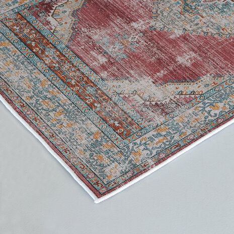 Lizzely Garden & Living Tapis vintage 70x140cm rouge oriental avec motifs Lizzely Garden & Living Tapis vintage 70x140cm rouge oriental avec motifs