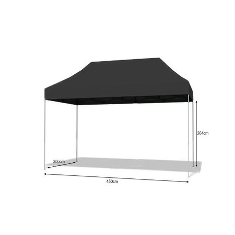 Lizzely Garden & Living Tonnelle de jardin Easy Up pliable semi prof 3x4,5m noir (tubes en aluminium 30mm) sans parois latérales Lizzely Garden & Living Tonnelle de jardin Easy Up pliable semi prof 3x4,5m noir (tubes en aluminium 30mm) sans parois latérales