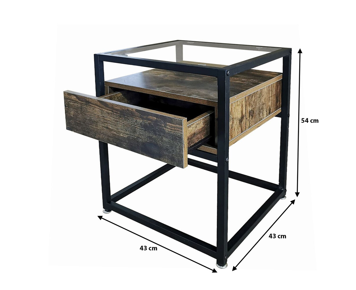 Table de chevet Luke 43x43x54cm bois foncé Table de chevet Luke 43x43x54cm bois foncé