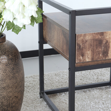 Lizzely Garden & Living Table de chevet Luke 43x43x54cm bois foncé Lizzely Garden & Living Table de chevet Luke 43x43x54cm bois foncé