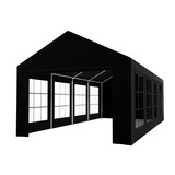 Lizzely Garden & Living Tente de réception 4x8m semi professionnelle 180 gr/m² PE noir tonnelle de jardin