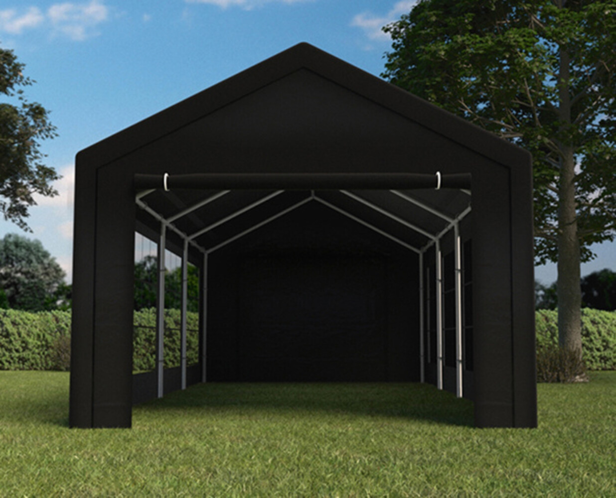 Tente de réception 4x8m semi professionnelle 180 gr/m² PE noir tonnelle de jardin Tente de réception 4x8m semi professionnelle 180 gr/m² PE noir tonnelle de jardin