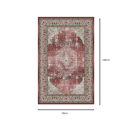Lizzely Garden & Living Tapis vintage 70x140cm rouge foncé oriental avec motifs Lizzely Garden & Living Tapis vintage 70x140cm rouge foncé oriental avec motifs