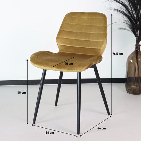 Lizzely Garden & Living Chaise de salle à manger Vinnies velours marron/moutarde Lizzely Garden & Living Chaise de salle à manger Vinnies velours marron/moutarde