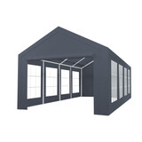 Lizzely Garden & Living Tente de réception 4x8m semi prof 180 gr/m² PE gris