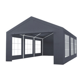 Lizzely Garden & Living Tente de réception 4x6m semi prof 180 gr/m² PE gris