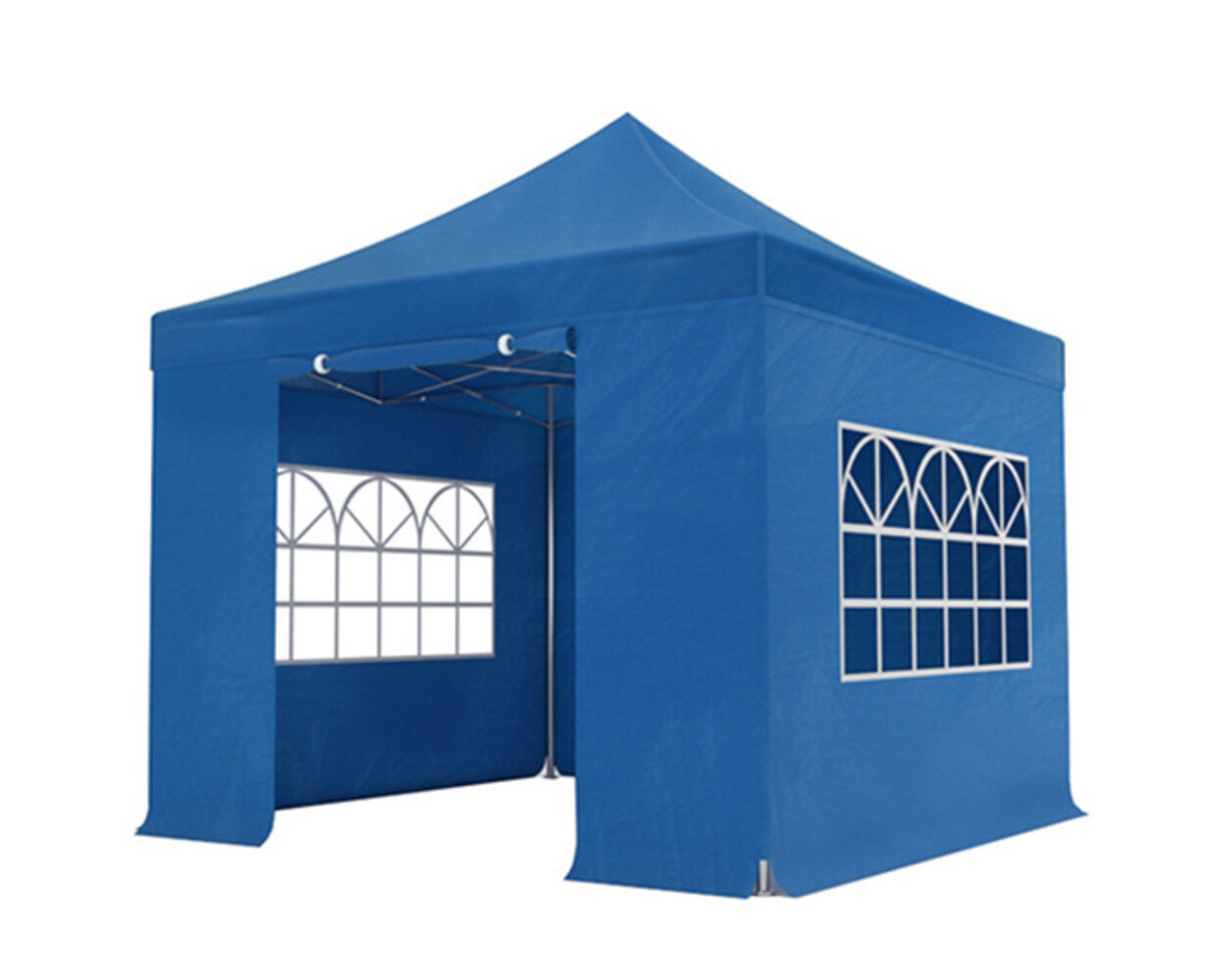 Tonnelle de jardin Easy Up pliable semi prof 3x3m bleu (tubes en aluminium 30mm)