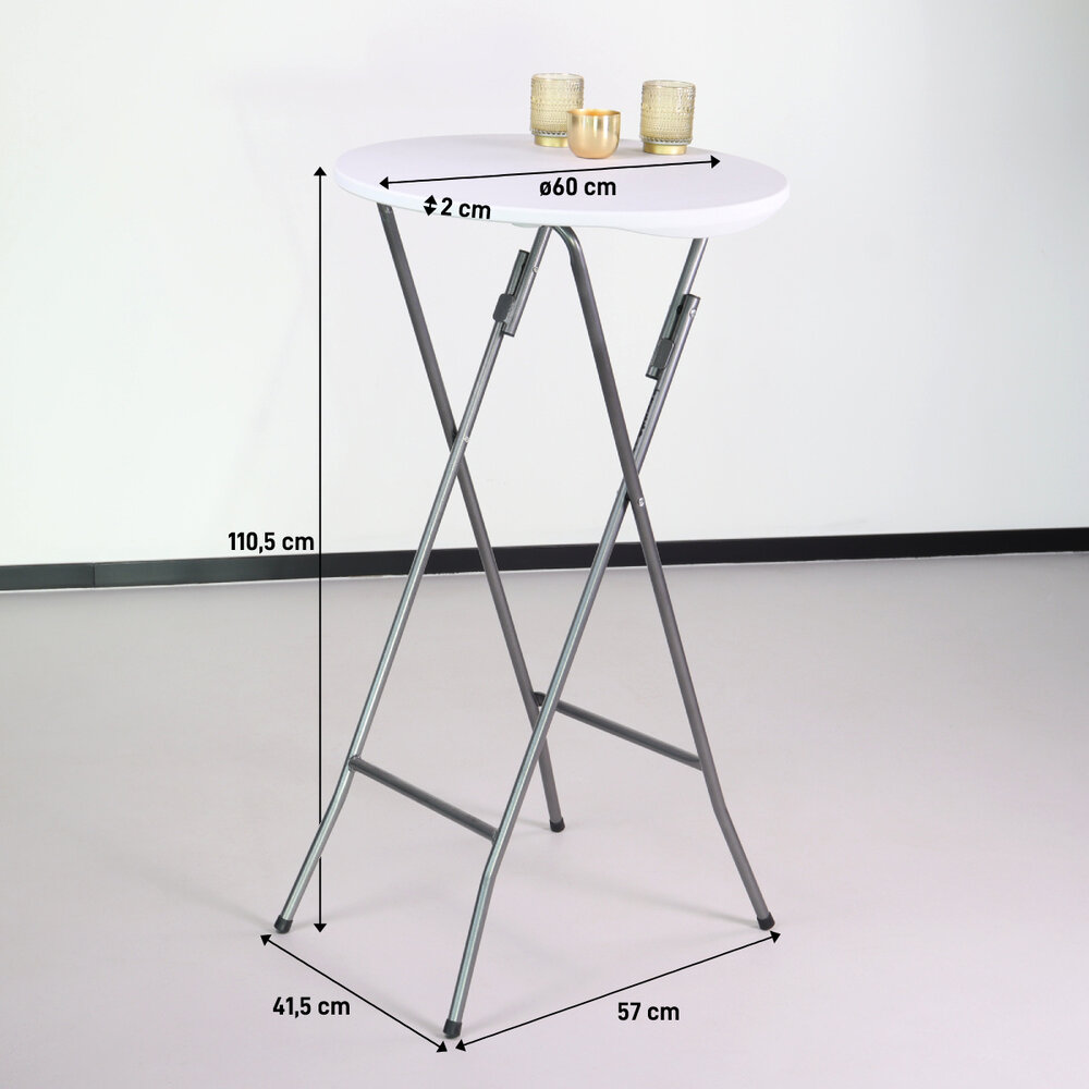 TABLE MANGE DEBOUT ALU DIAM 60cm PLIANT - Location de mobilier