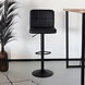 Lizzely Garden & Living Tabouret de bar Anel avec dossier simili cuir noir avec pied noir