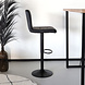 Lizzely Garden & Living Tabouret de bar Anel avec dossier simili cuir noir avec pied noir