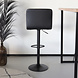 Lizzely Garden & Living Tabouret de bar Anel avec dossier simili cuir noir avec pied noir