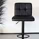 Lizzely Garden & Living Tabouret de bar Anel avec dossier simili cuir noir avec pied noir