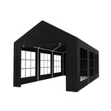 Lizzely Garden & Living Tente de réception 3x6m semi professionnelle 180 gr/m² PE noir tonnelle de jardin