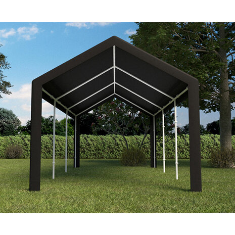Tente de réception 3x6m semi professionnelle 180 gr/m² PE noir tonnelle de  jardin 