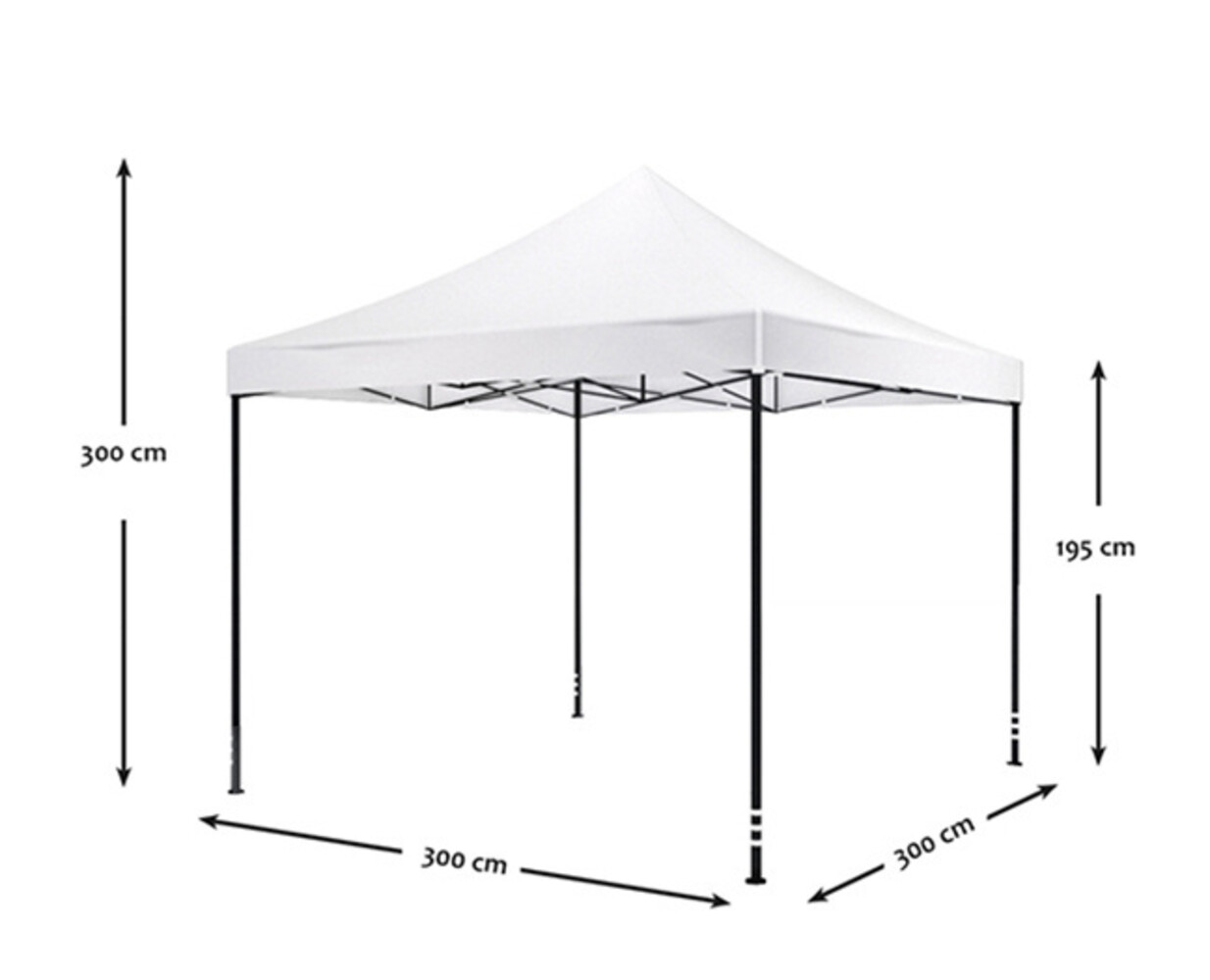 Tonnelle de jardin Easy Up pliable luxe 3x3m blanc sans parois latérales