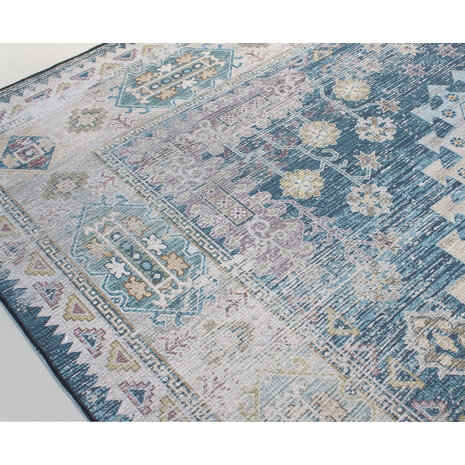 Lizzely Garden & Living Tapis vintage 70x140cm bleu foncé oriental avec motifs Lizzely Garden & Living Tapis vintage 70x140cm bleu foncé oriental avec motifs