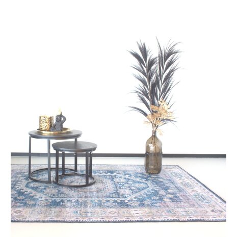 Lizzely Garden & Living Tapis vintage 70x140cm bleu foncé oriental avec motifs Lizzely Garden & Living Tapis vintage 70x140cm bleu foncé oriental avec motifs