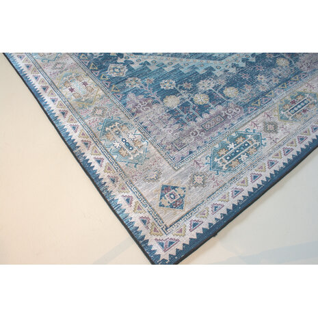 Lizzely Garden & Living Tapis vintage 70x140cm bleu foncé oriental avec motifs Lizzely Garden & Living Tapis vintage 70x140cm bleu foncé oriental avec motifs