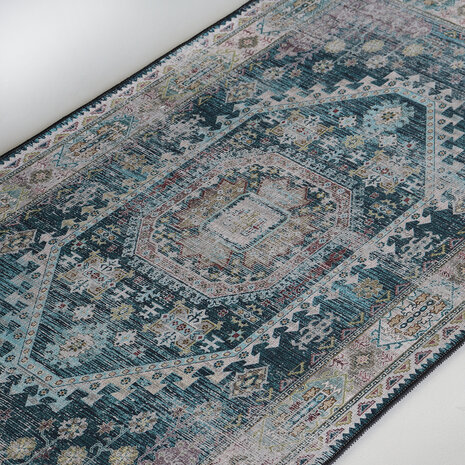 Lizzely Garden & Living Tapis vintage 70x140cm bleu foncé oriental avec motifs Lizzely Garden & Living Tapis vintage 70x140cm bleu foncé oriental avec motifs