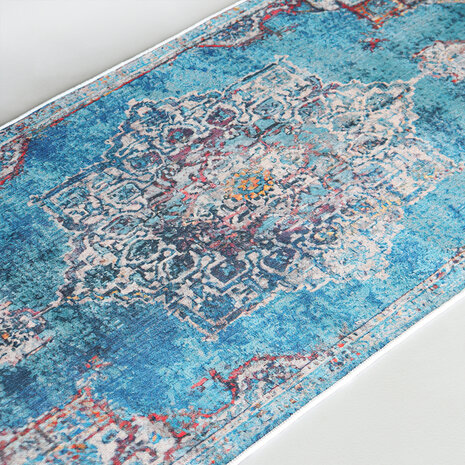 Lizzely Garden & Living Tapis vintage 70x140cm bleu oriental avec motifs Lizzely Garden & Living Tapis vintage 70x140cm bleu oriental avec motifs
