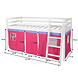 Lizzely Garden & Living Rideau de lit rose décoration enfant adapté pour lit mezzanine mi-hauteur Eveline Lizzely Garden & Living Rideau de lit rose décoration enfant adapté pour lit mezzanine mi-hauteur Eveline