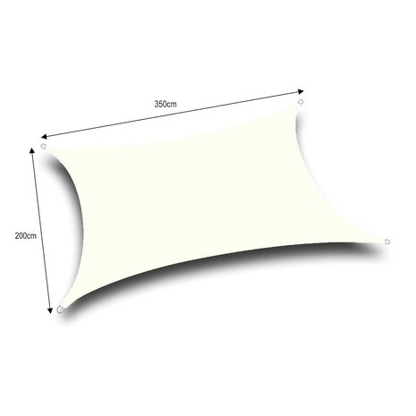 Lizzely Garden & Living Voile d'ombrage imperméable beige 2x3,5m