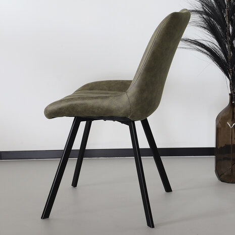 Lizzely Garden & Living Chaise de salle à manger Susta vert foncé