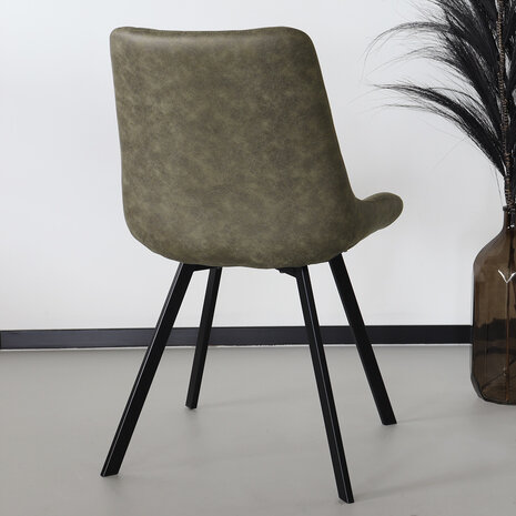 Lizzely Garden & Living Chaise de salle à manger Susta vert foncé