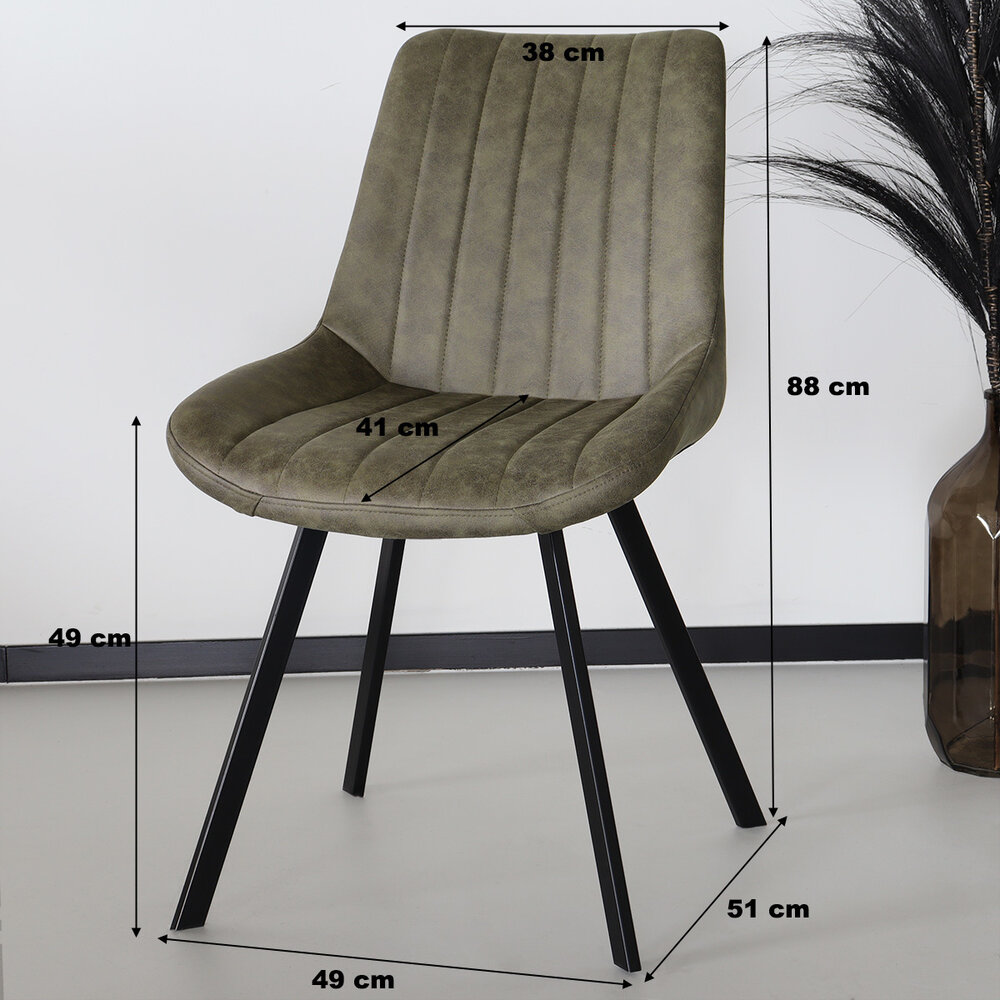 Chaise de salle à manger Susta vert foncé