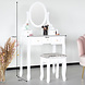 Lizzely Garden & Living Coiffeuse Mara avec tabouret et miroir table de maquillage Lizzely Garden & Living Coiffeuse Mara avec tabouret et miroir table de maquillage