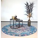 Lizzely Garden & Living Tapis rond vintage 140cm blanc bleu oriental avec motifs Lizzely Garden & Living Tapis rond vintage 140cm blanc bleu oriental avec motifs