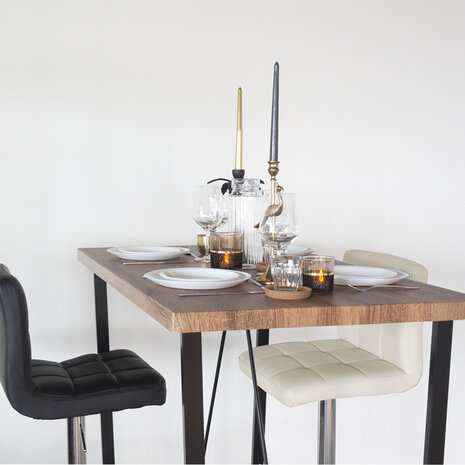 Lizzely Garden & Living Tabouret de bar Anel simili cuir beige Lizzely Garden & Living Tabouret de bar Anel simili cuir beige